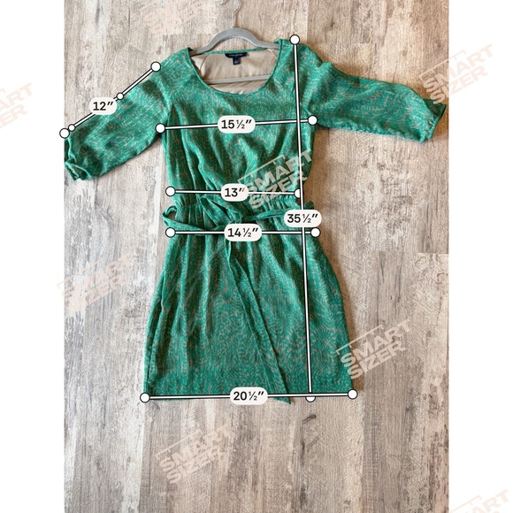 Banana Republic green shimmer belted semi formal dress size 0 - Picture 9 of 9